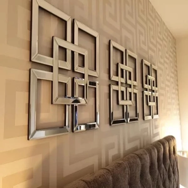 Wanddecoratie/Spiegel Zilver Spiegelglas 60 x 80 cm