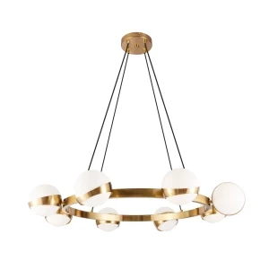 Hanglamp Celine Opaal Glas - 8 lichts Rond