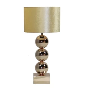 Bollamp – Tafellamp – 3 Bollen – Vierkante Voet – Goud