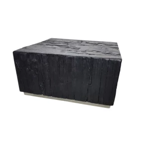 Salontafel Sleeperwood Black – BLOK 100 x 100 x 45 cm