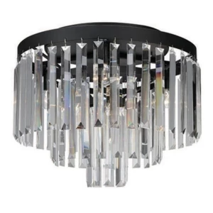 Kristallen Plafondlamp - Zwart/Transparant 3 Lichts