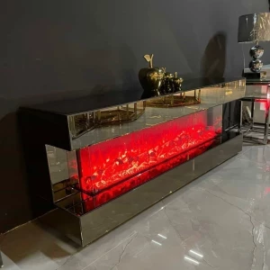 Tv - meubel Lima - Incl. 3D Sfeerhaard - Sepia (rosé)