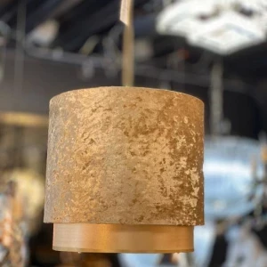 Hanglamp met Goude Velours Kap - Klein : Ø 38 cm