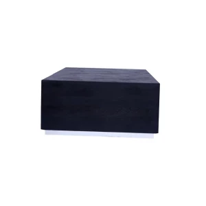 Salontafel Black Bonito – Blok Zilver 100 x 100 cm