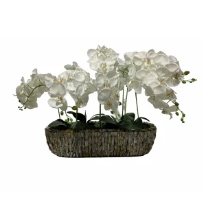Schelpenpot Ria - Incl. Witte Kunstbloemen
